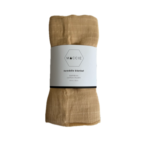 MACCIE White Bamboo Baby Muslin Swaddle