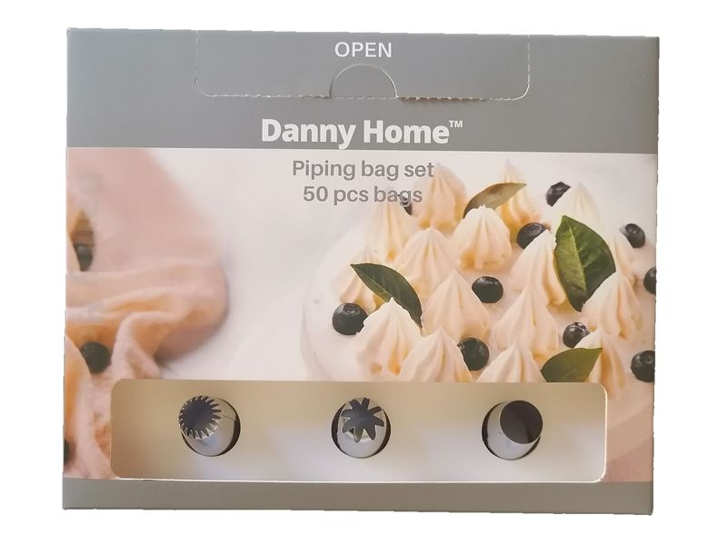 3 Decor Nozzles Piping Bag Set - 50 Piece