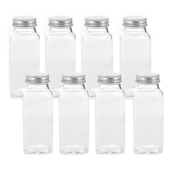 Set of 8 Glass Spice Jars 250ml