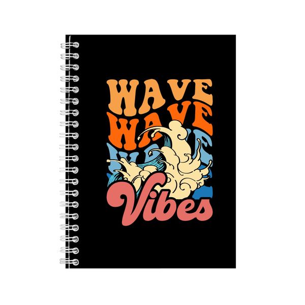 Wave Vibes A5 Notebook Spiral and Lined Surfing Graphic Notepad Present 095