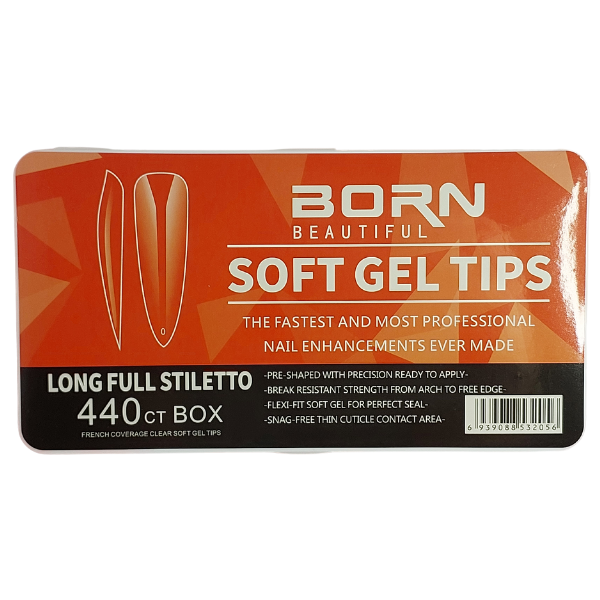 Soft Gel Tips – Full Cover Long Stiletto – 550 Piece - Nails by Nicole