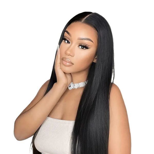 22" Straight 13x4 Human Hair Transparent Lace Wig