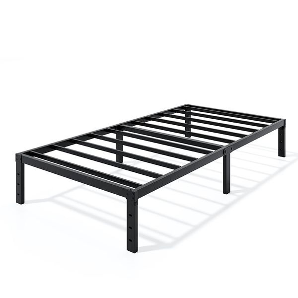 Metal Bed Frame - 190 x 95cm High with Storage Space,Easy Assembly, Black
