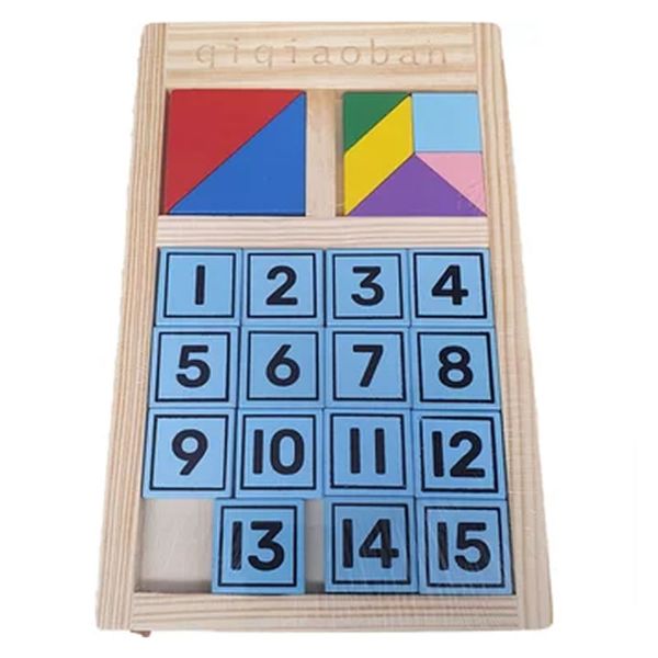 Numerical Puzzle + Giant Tangram 22 Wooden Blocks KQ-11