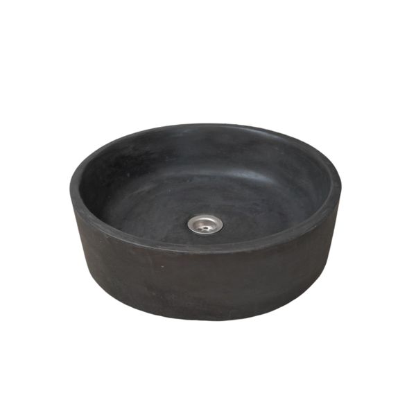 Black Round Cement Countertop Sink 40CM x 12 CM