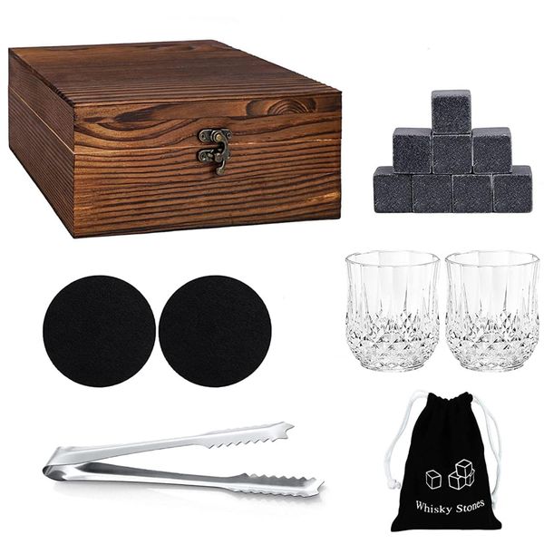 Whisky Glasses Gift Set with Whiskey Stones
