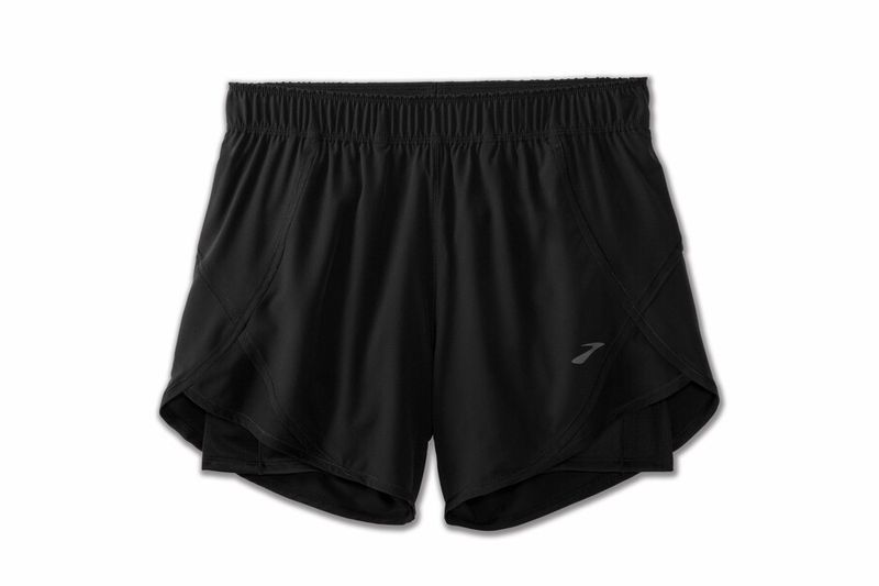 Brooks Womens Chaser 5" 2-in1 Shorts Black