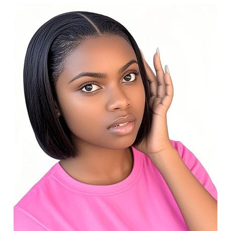 8Inch Brazilian Full Frontal Straight Short Bob Wigs-VSP Image