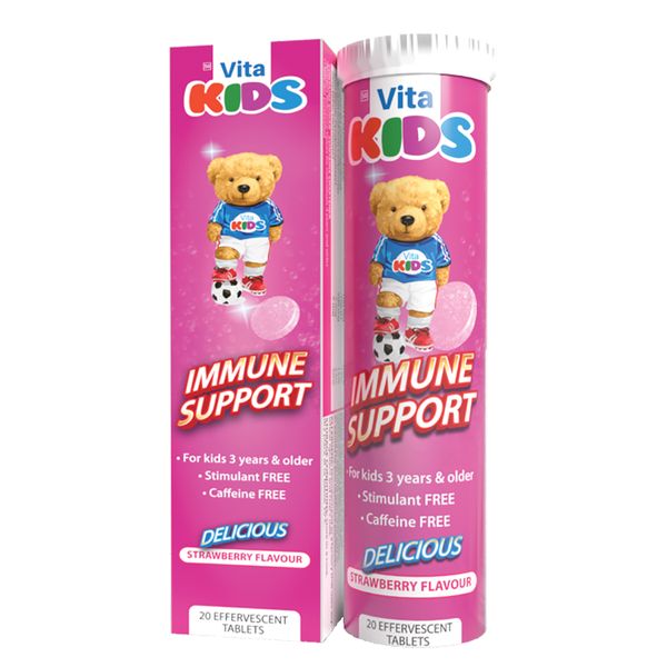 Vita-Aid Vita Kids Immune Support Effervescent Tablets 20s Strawberry