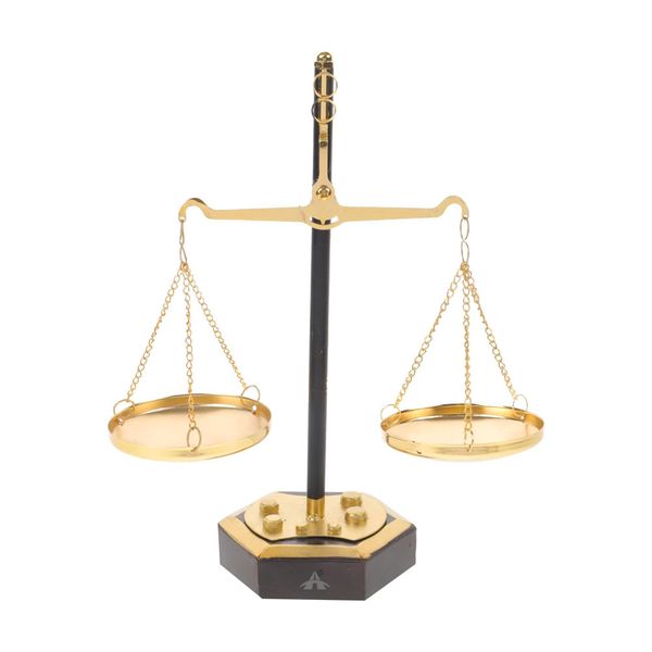 ALANES Vintage Metal Libra Jewelry Towers Scale Tray of Justice Desk Decor