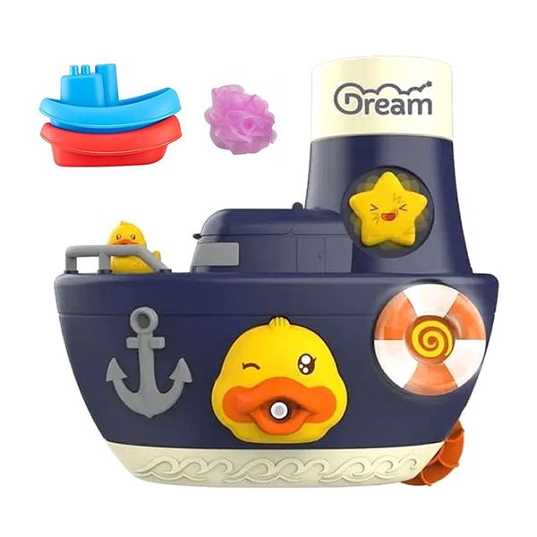 Fill and Spin Boat with Suction Cups,Bath Toys, Floating Duck