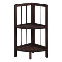 Knight 2 Tier Home Corner Shelf Multipurpose Corner Display Rack Dark Brown