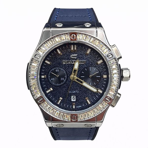 Men's Blue Strap With Silver Frame Watch