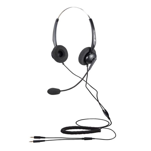 Calltel T800 Stereo-Ear Headset - Noise-Cancelling Mic - Single 3.5mm Jack