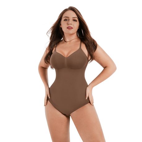 Seamless Tummy Control Shapewear Bodysuit Sculpting Thong Low V-Neck Top, Shop Today. Get it Tomorrow!
