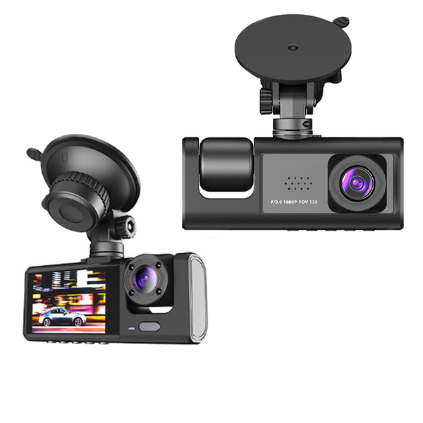 Dashboard Camera With 3-Way HD 1080P Triple Lenses And Parking Monitoring