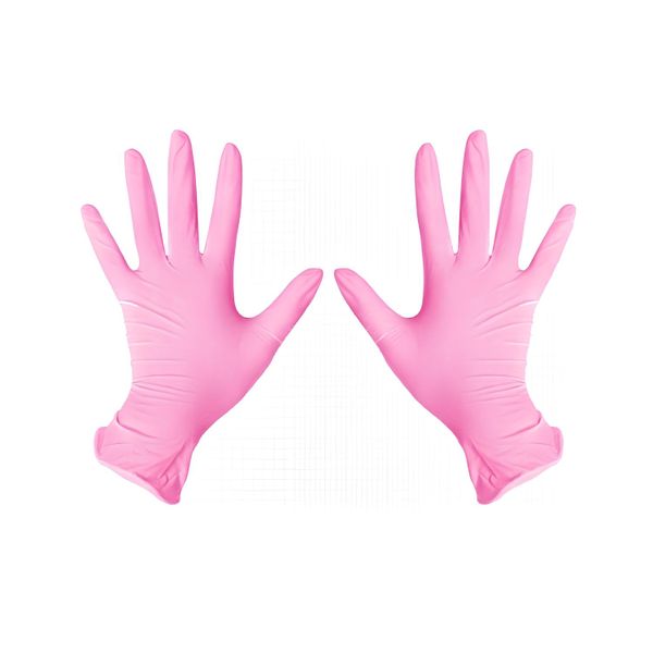 Beauty Professional Pink Nitrile Gloves (Medium Size)