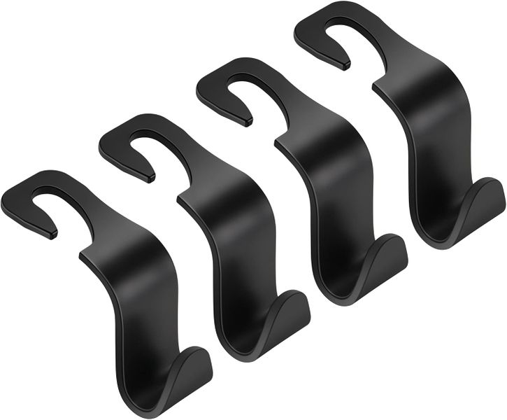 Car Seat Headrest Hanger Hooks - Black