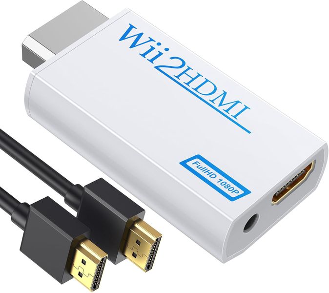FHD 1080P Wii to HDMI Video/Audio Converter with Audio Sync + 1.5M HDMI Cable