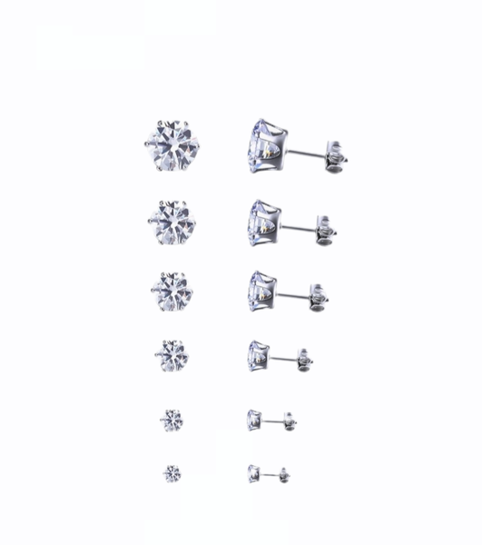 Men Rhinestone Earrings Set