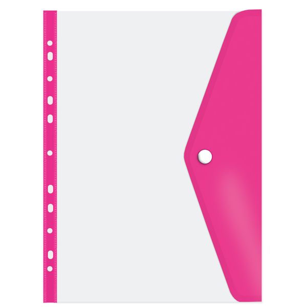 Treeline Filing Carry Folder Open Long Side Hot Pink - Pack of 5