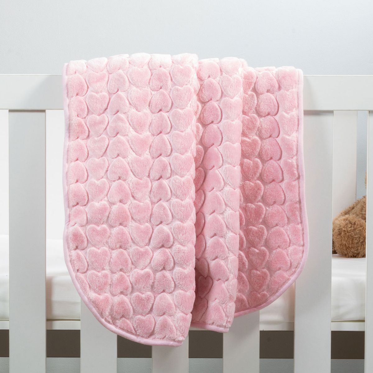 Sesli Mink Embossed Baby Blanket Pink Heart Pattern Shop Today. Get