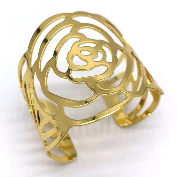 Gold Rose Napkin Ring For Decor - 12 Pieces
