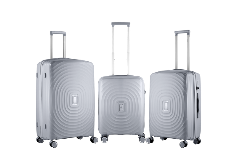 Travelwize Ripple Suitcase 3PC Set - Platinum