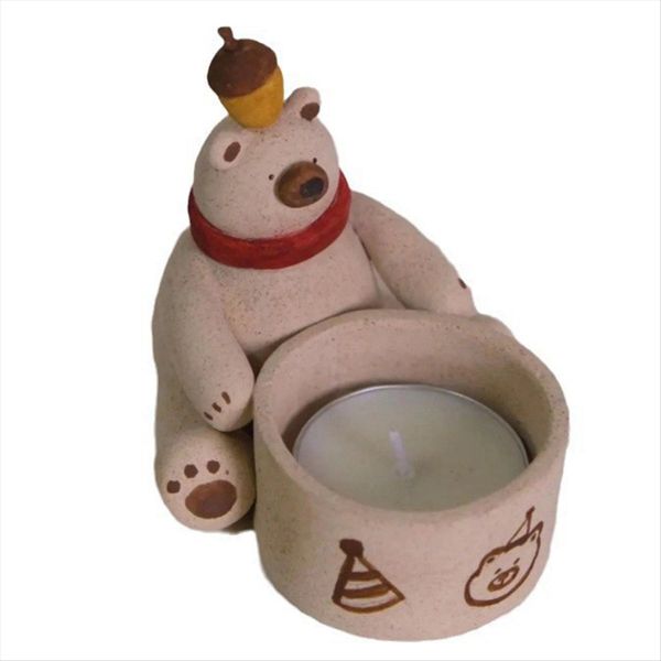 Bear Candle Holder Resin Cartoon Tea Light Candle Holder Christmas Winter