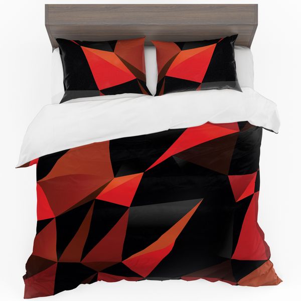 Geometric Red Shapes Duvet Cover Set image