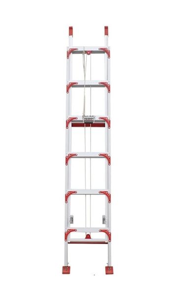 Heavy-Duty 5M Reinforced Aluminum Extension Ladder - 14-Step Single-Sided