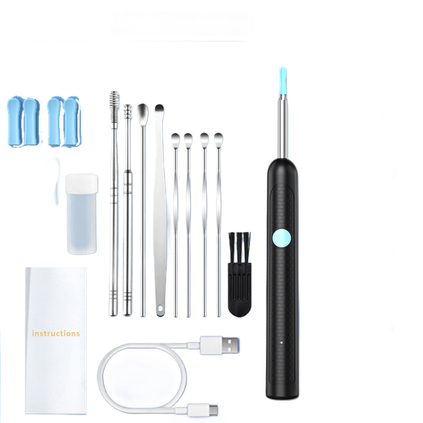 Visual earwax removal kit with camera