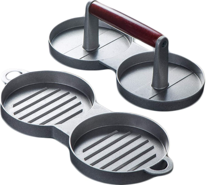 Aluminum Non Stick Double Burger Meat Press