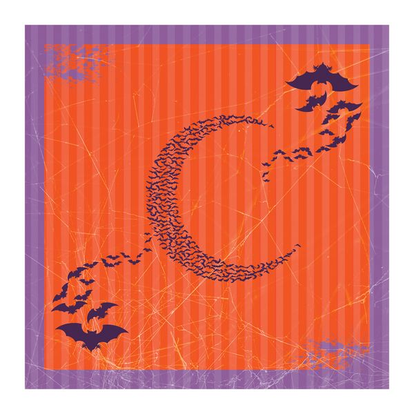 Scary Moon Purple Square Tablecloth image