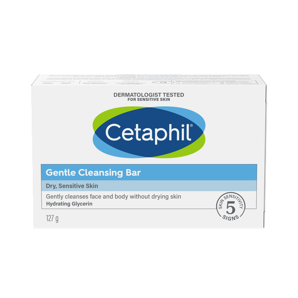 Cetaphil Gentle Cleansing Bar 127g, Face &amp; Body, with Hydrating Glycerin