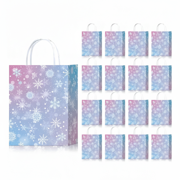 12 Piece Assorted Holiday Kraft Paper Christmas Gift Bags