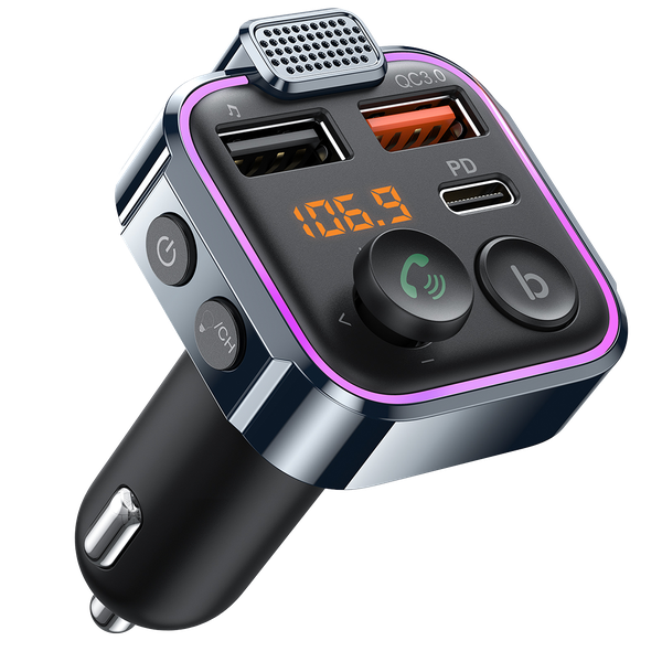 Peachz Bluetooth FMTransmitter Car Adapter-Wireless Radio,Super Lightweight