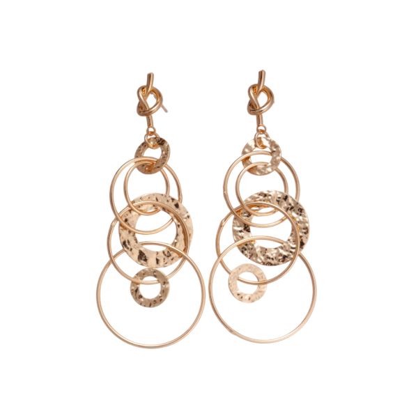 JOLITA Metallic Geometric Circle Silver Needle Earrings