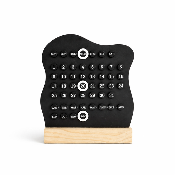 Minimalist Perpetual Desk Calendar - Black