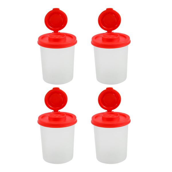 Salt and Pepper Shakers Moisture Proof Salt Shaker Red Covers 4Piece
