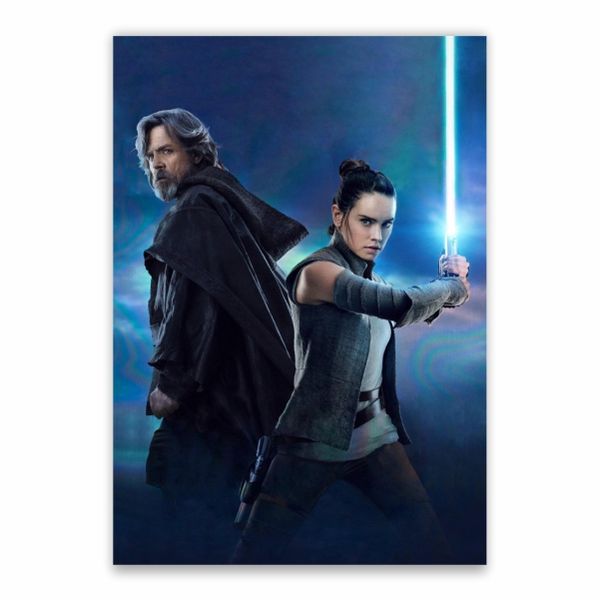 Luke Skywalker And Rey Poster - A1