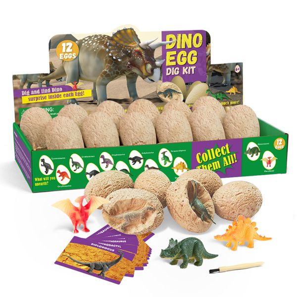 12 Piece Junior Dino Eggs Dig Kit