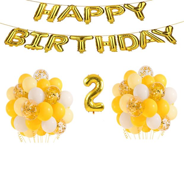 Yellow and Gold Balloon Set 2 years