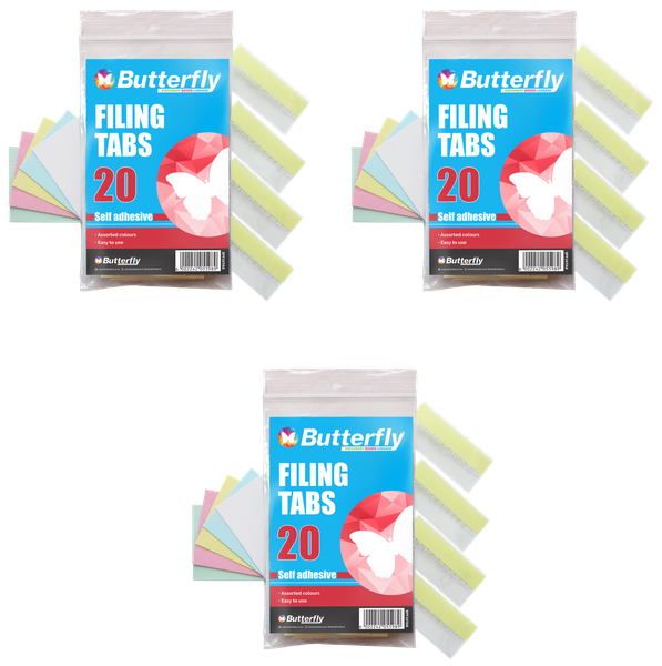 Butterfly Filing 20 Tabs - 3 Pack