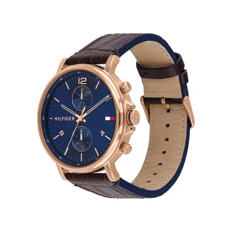 tommy hilfiger watch brown leather