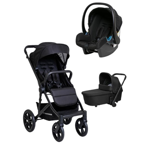 3-in-1 Baby Travel System Stroller Car Seat &amp; Bassinet Black