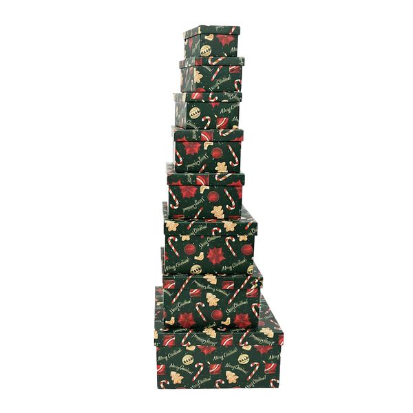 10 Pieces Nesting Christmas Gift Boxes for Holiday Presents