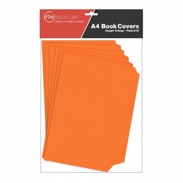 RBE Vibrant Dayglo Orange A4 Book Covers - 10 Piece Set