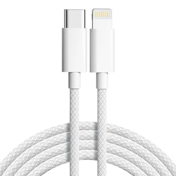 2m Braided USB-C to Lightning Fast Charging Cable for iPhones