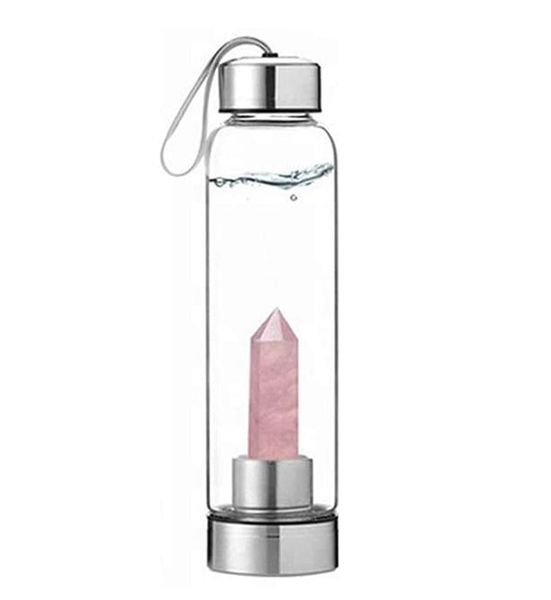 Crystal Elixir Water Bottle - Rose Quartz